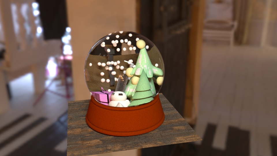 Création d’une boule de neige interactive modélisée sous Maya 2024